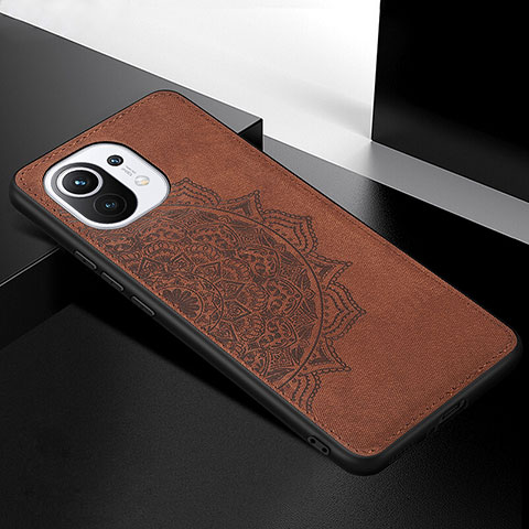 Coque Ultra Fine Silicone Souple Housse Etui avec Aimante Magnetique A08 pour Xiaomi Mi 11 Lite 5G Marron