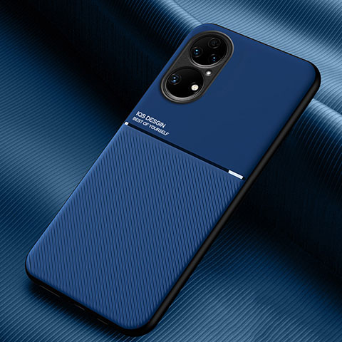 Coque Ultra Fine Silicone Souple Housse Etui avec Aimante Magnetique pour Huawei P50 Bleu