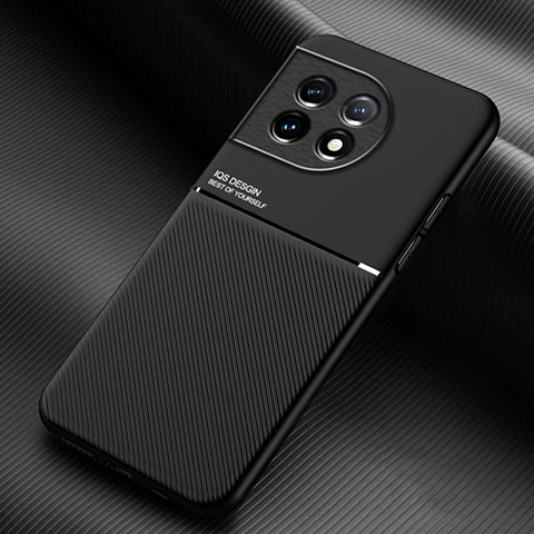 Coque Ultra Fine Silicone Souple Housse Etui avec Aimante Magnetique pour OnePlus Ace 2 5G Noir