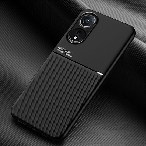 Coque Ultra Fine Silicone Souple Housse Etui avec Aimante Magnetique pour Oppo A18 Noir