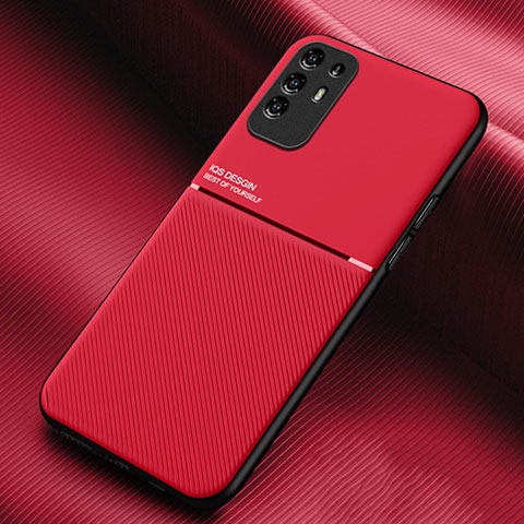 Coque Ultra Fine Silicone Souple Housse Etui avec Aimante Magnetique pour Oppo F19 Pro+ Plus 5G Rouge