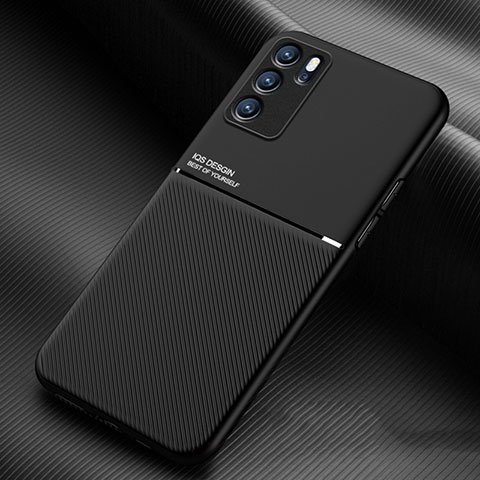 Coque Ultra Fine Silicone Souple Housse Etui avec Aimante Magnetique pour Oppo Reno6 Pro 5G India Noir