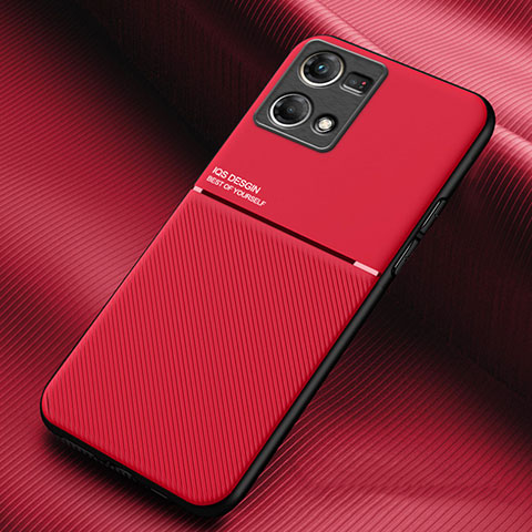 Coque Ultra Fine Silicone Souple Housse Etui avec Aimante Magnetique pour Oppo Reno7 4G Rouge