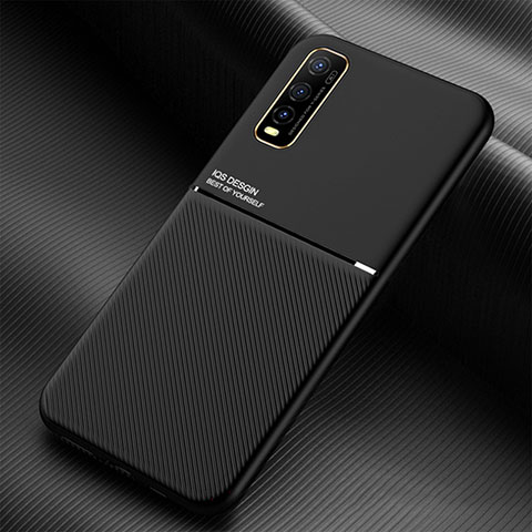 Coque Ultra Fine Silicone Souple Housse Etui avec Aimante Magnetique pour Vivo iQOO U1 Noir