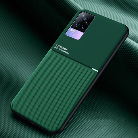 Coque Ultra Fine Silicone Souple Housse Etui avec Aimante Magnetique pour Vivo V21e 4G Vert