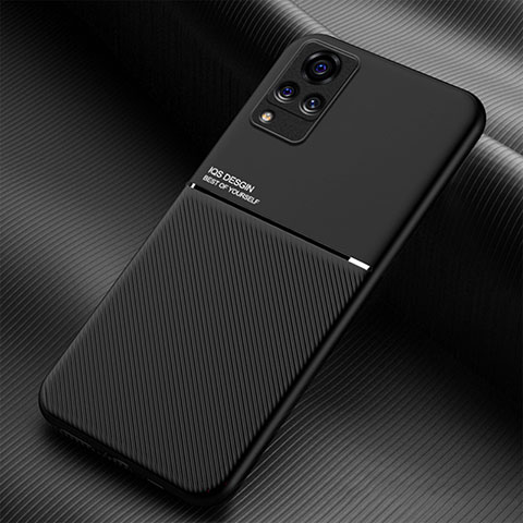 Coque Ultra Fine Silicone Souple Housse Etui avec Aimante Magnetique pour Vivo V21s 5G Noir