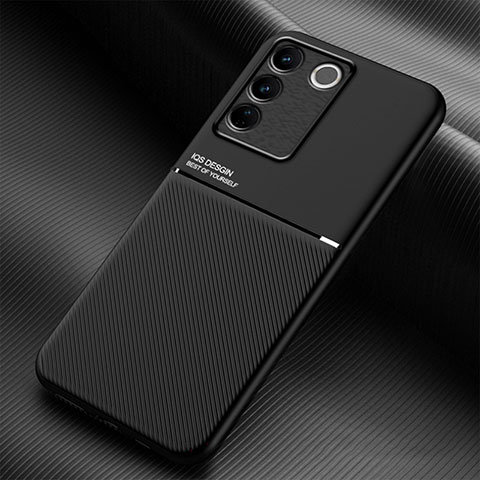 Coque Ultra Fine Silicone Souple Housse Etui avec Aimante Magnetique pour Vivo V27 5G Noir