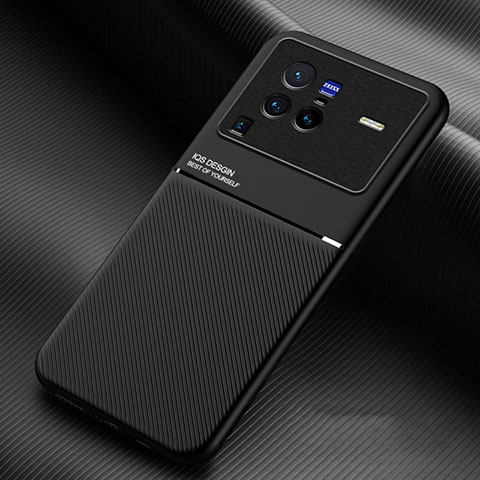 Coque Ultra Fine Silicone Souple Housse Etui avec Aimante Magnetique pour Vivo X80 Pro 5G Noir