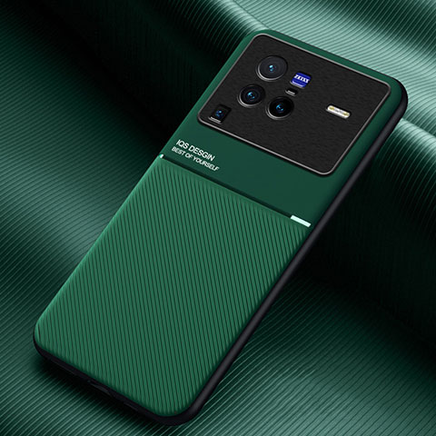 Coque Ultra Fine Silicone Souple Housse Etui avec Aimante Magnetique pour Vivo X80 Pro 5G Vert