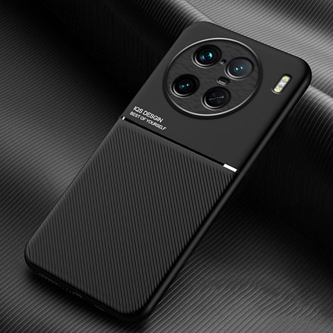 Coque Ultra Fine Silicone Souple Housse Etui avec Aimante Magnetique pour Vivo X90 Pro+ Plus 5G Noir