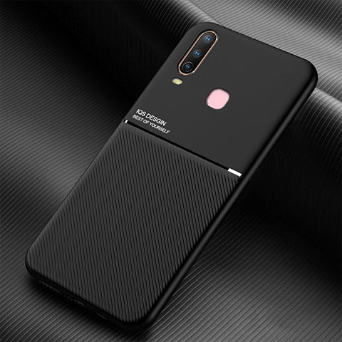 Coque Ultra Fine Silicone Souple Housse Etui avec Aimante Magnetique pour Vivo Y11 Noir