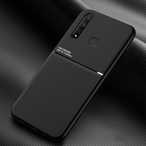 Coque Ultra Fine Silicone Souple Housse Etui avec Aimante Magnetique pour Vivo Y19 Noir