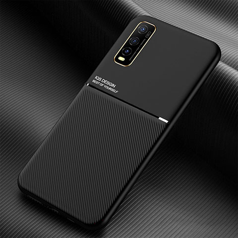 Coque Ultra Fine Silicone Souple Housse Etui avec Aimante Magnetique pour Vivo Y50t Noir