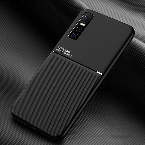 Coque Ultra Fine Silicone Souple Housse Etui avec Aimante Magnetique pour Vivo Y73s 5G Noir