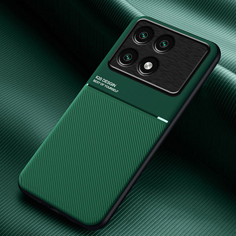 Coque Ultra Fine Silicone Souple Housse Etui avec Aimante Magnetique pour Xiaomi Redmi K70E 5G Vert