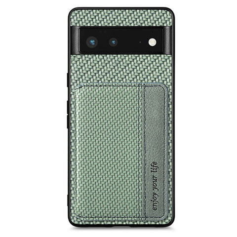 Coque Ultra Fine Silicone Souple Housse Etui avec Aimante Magnetique S01D pour Google Pixel 6 5G Vert