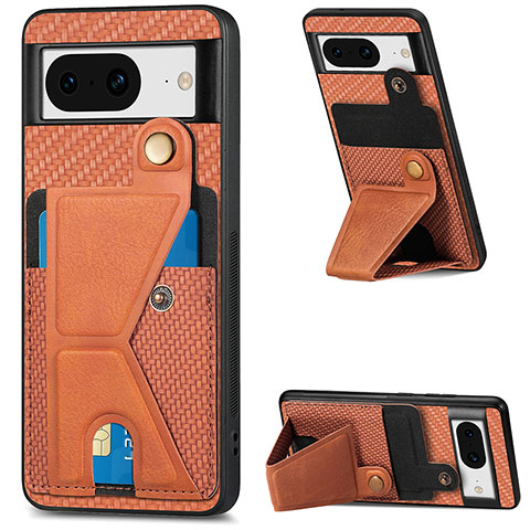 Coque Ultra Fine Silicone Souple Housse Etui avec Aimante Magnetique S01D pour Google Pixel 8 5G Marron