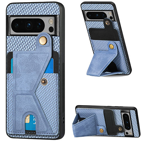 Coque Ultra Fine Silicone Souple Housse Etui avec Aimante Magnetique S01D pour Google Pixel 8 Pro 5G Bleu