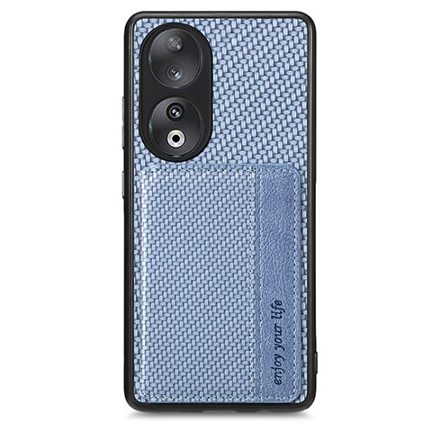 Coque Ultra Fine Silicone Souple Housse Etui avec Aimante Magnetique S01D pour Huawei Honor 90 5G Bleu