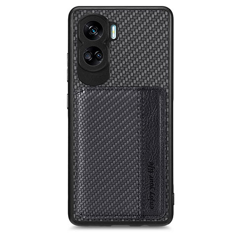 Coque Ultra Fine Silicone Souple Housse Etui avec Aimante Magnetique S01D pour Huawei Honor 90 Lite 5G Noir