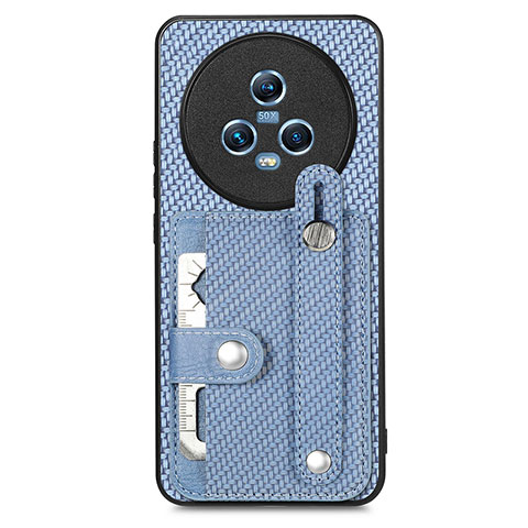 Coque Ultra Fine Silicone Souple Housse Etui avec Aimante Magnetique S01D pour Huawei Honor Magic5 5G Bleu