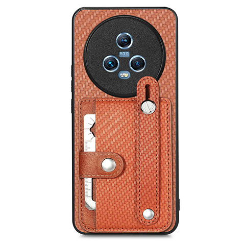 Coque Ultra Fine Silicone Souple Housse Etui avec Aimante Magnetique S01D pour Huawei Honor Magic5 5G Marron