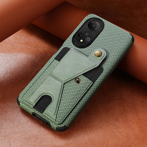 Coque Ultra Fine Silicone Souple Housse Etui avec Aimante Magnetique S01D pour Huawei Honor X7 Vert