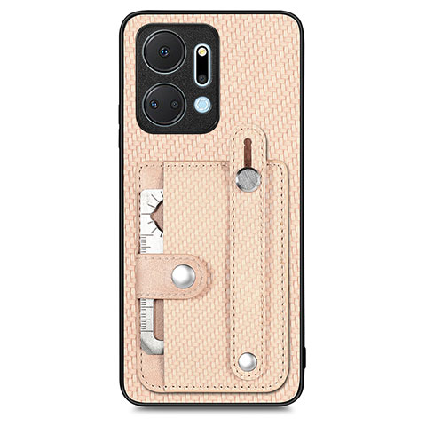 Coque Ultra Fine Silicone Souple Housse Etui avec Aimante Magnetique S01D pour Huawei Honor X7a Or