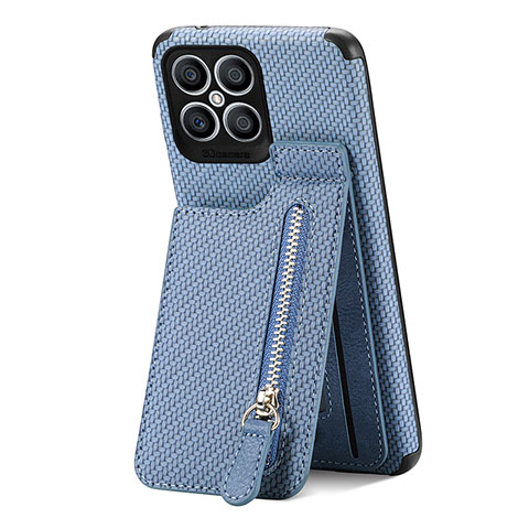 Coque Ultra Fine Silicone Souple Housse Etui avec Aimante Magnetique S01D pour Huawei Honor X8 4G Bleu