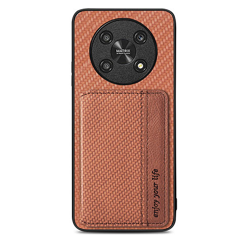 Coque Ultra Fine Silicone Souple Housse Etui avec Aimante Magnetique S01D pour Huawei Honor X9 5G Marron