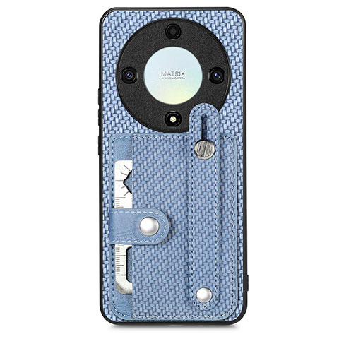 Coque Ultra Fine Silicone Souple Housse Etui avec Aimante Magnetique S01D pour Huawei Honor X9a 5G Bleu