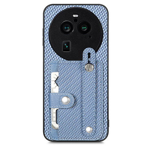 Coque Ultra Fine Silicone Souple Housse Etui avec Aimante Magnetique S01D pour Oppo Find X6 5G Bleu