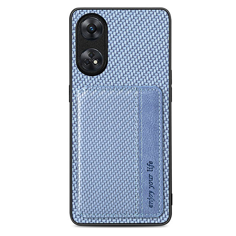 Coque Ultra Fine Silicone Souple Housse Etui avec Aimante Magnetique S01D pour Oppo Reno8 T 4G Bleu