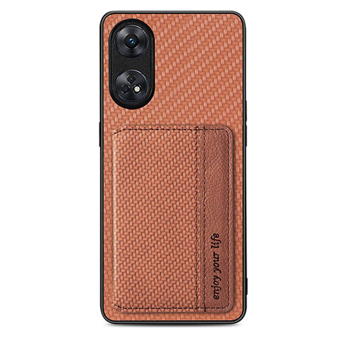 Coque Ultra Fine Silicone Souple Housse Etui avec Aimante Magnetique S01D pour Oppo Reno8 T 4G Marron