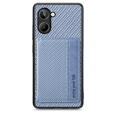 Coque Ultra Fine Silicone Souple Housse Etui avec Aimante Magnetique S01D pour Realme 10 4G Bleu