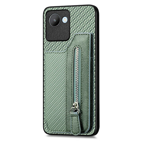 Coque Ultra Fine Silicone Souple Housse Etui avec Aimante Magnetique S01D pour Realme C30 Vert