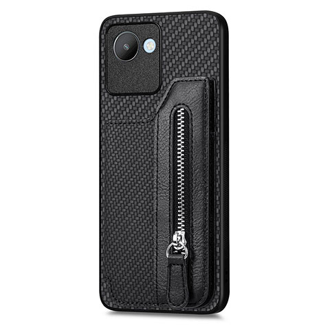 Coque Ultra Fine Silicone Souple Housse Etui avec Aimante Magnetique S01D pour Realme C30s Noir