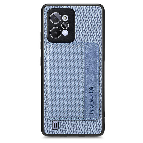 Coque Ultra Fine Silicone Souple Housse Etui avec Aimante Magnetique S01D pour Realme C31 Bleu