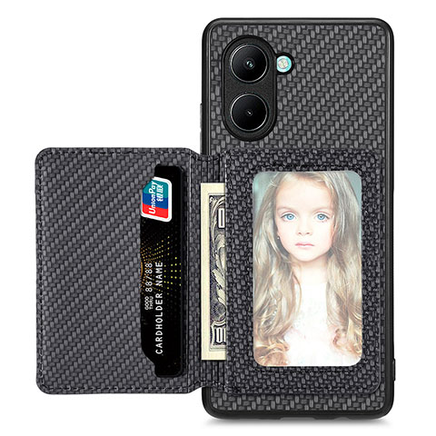 Coque Ultra Fine Silicone Souple Housse Etui avec Aimante Magnetique S01D pour Realme C33 (2023) Noir