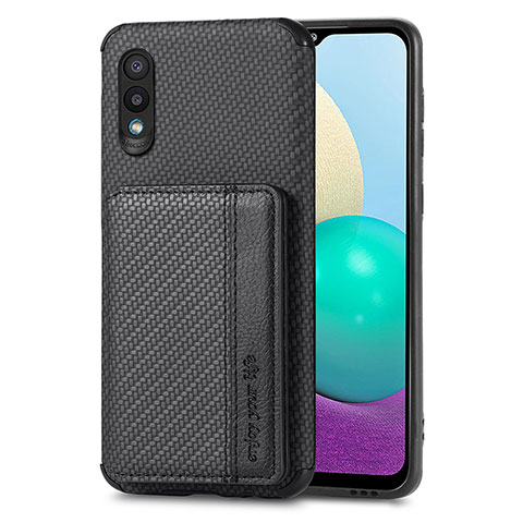 Coque Ultra Fine Silicone Souple Housse Etui avec Aimante Magnetique S01D pour Samsung Galaxy A02 Noir