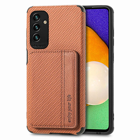 Coque Ultra Fine Silicone Souple Housse Etui avec Aimante Magnetique S01D pour Samsung Galaxy A04s Marron