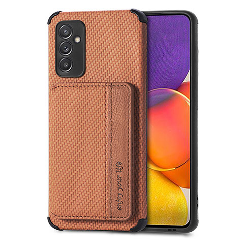 Coque Ultra Fine Silicone Souple Housse Etui avec Aimante Magnetique S01D pour Samsung Galaxy A05s Marron