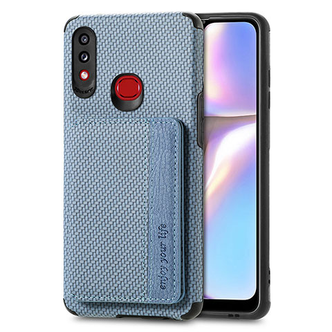 Coque Ultra Fine Silicone Souple Housse Etui avec Aimante Magnetique S01D pour Samsung Galaxy A10s Bleu