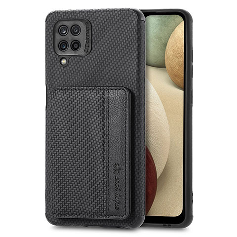 Coque Ultra Fine Silicone Souple Housse Etui avec Aimante Magnetique S01D pour Samsung Galaxy A12 Nacho Noir