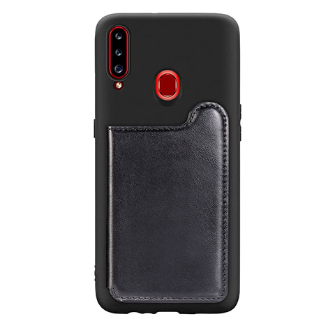 Coque Ultra Fine Silicone Souple Housse Etui avec Aimante Magnetique S01D pour Samsung Galaxy A20s Noir