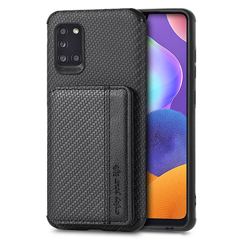 Coque Ultra Fine Silicone Souple Housse Etui avec Aimante Magnetique S01D pour Samsung Galaxy A31 Noir