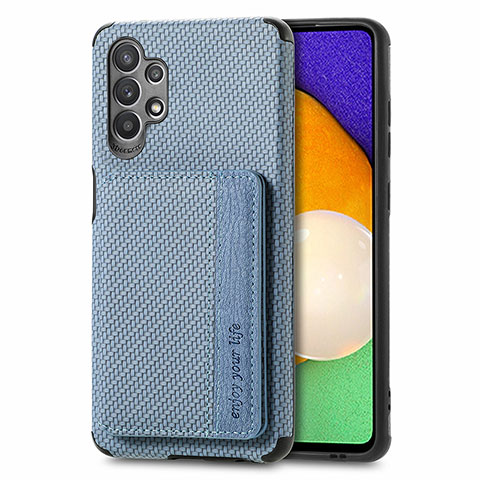 Coque Ultra Fine Silicone Souple Housse Etui avec Aimante Magnetique S01D pour Samsung Galaxy A32 5G Bleu