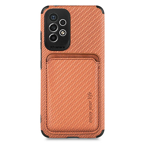 Coque Ultra Fine Silicone Souple Housse Etui avec Aimante Magnetique S01D pour Samsung Galaxy A33 5G Marron