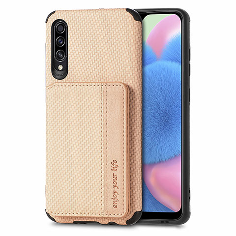 Coque Ultra Fine Silicone Souple Housse Etui avec Aimante Magnetique S01D pour Samsung Galaxy A50 Or