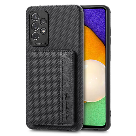 Coque Ultra Fine Silicone Souple Housse Etui avec Aimante Magnetique S01D pour Samsung Galaxy A52 5G Noir